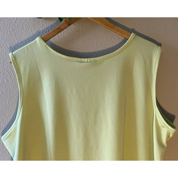 Susan Graver Tank Top Size 2X Lime Green Scoop Neck Stretch Shell Sleeveless - Picture 6 of 7